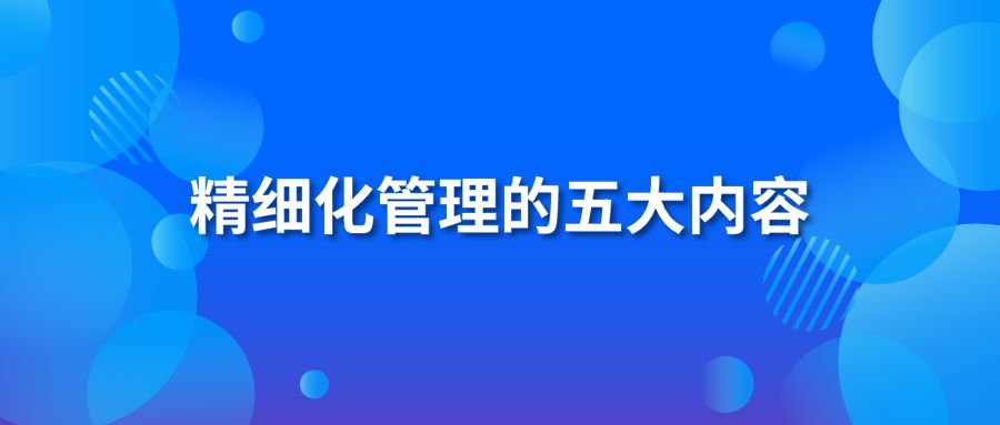 精细化管理的五大内容