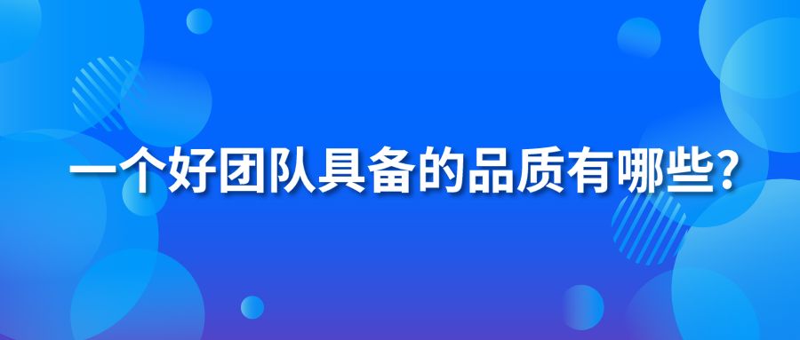 一个好团队具备的品质有哪些?