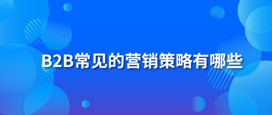 B2B常见的营销策略有哪些