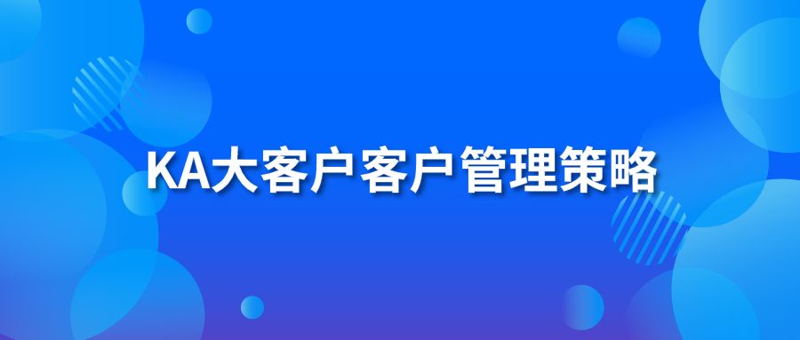 KA大客户客户管理策略