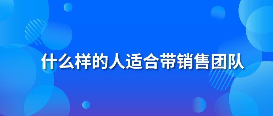 什么样的人适合带销售团队