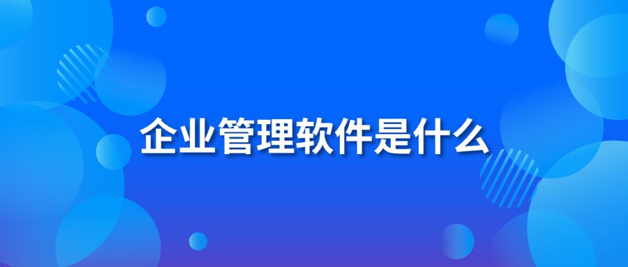 企业管理软件是什么