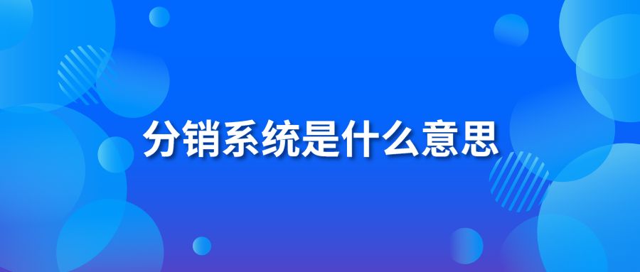 分销系统是什么意思