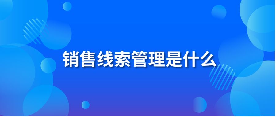 销售线索管理是什么