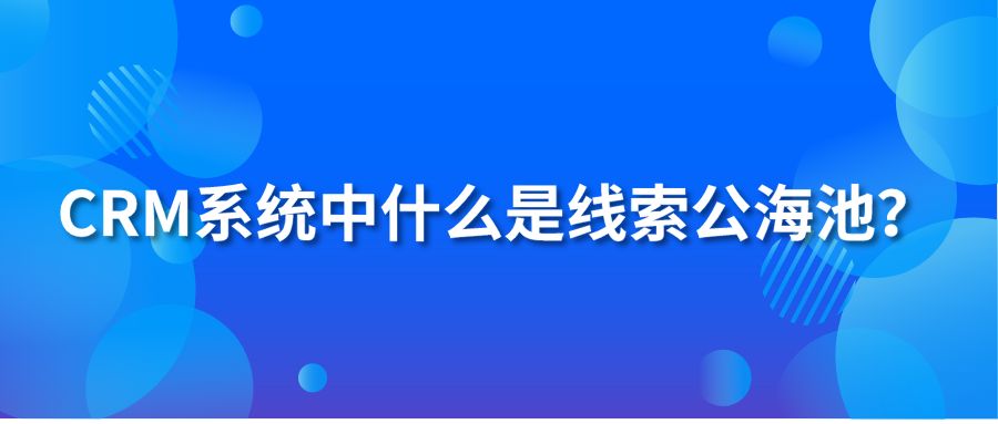 CRM系统中什么是线索公海池？