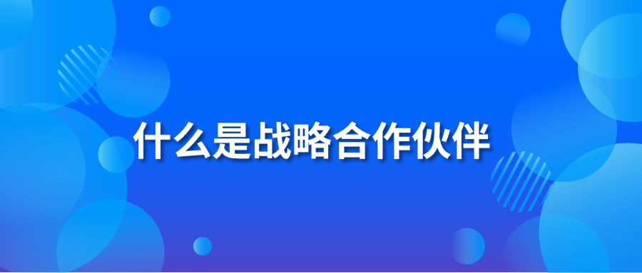 什么是战略合作伙伴