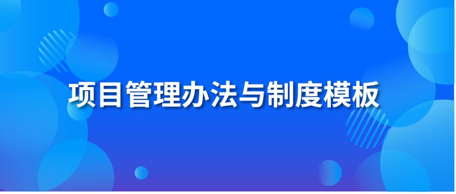 项目管理办法与制度模板