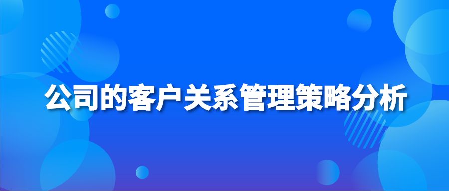 公司的客户关系管理策略分析