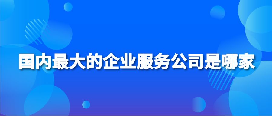 国内最大的企业服务公司是哪家