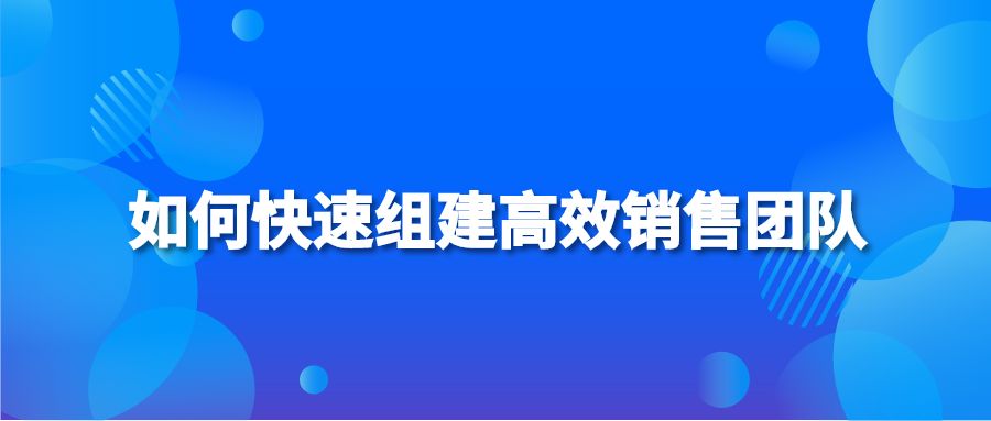 如何快速组建高效销售团队