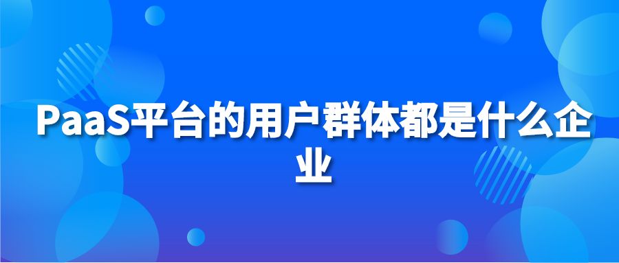 PaaS平台的用户群体都是什么企业