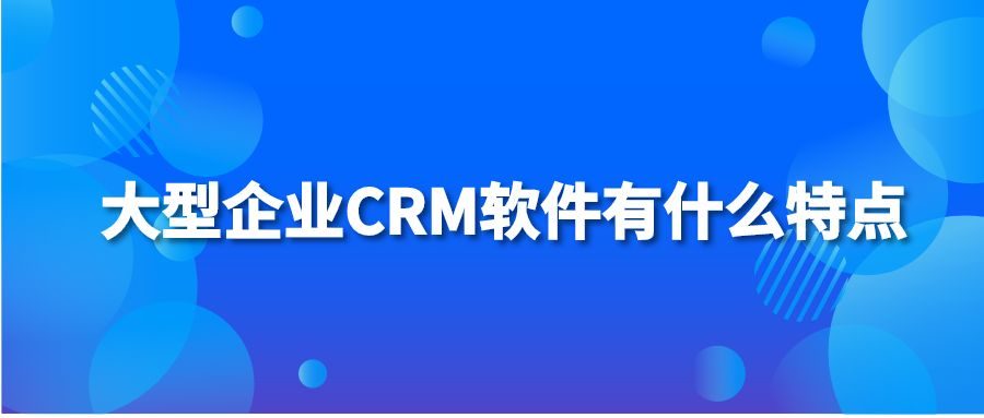 大型企业CRM软件有什么特点