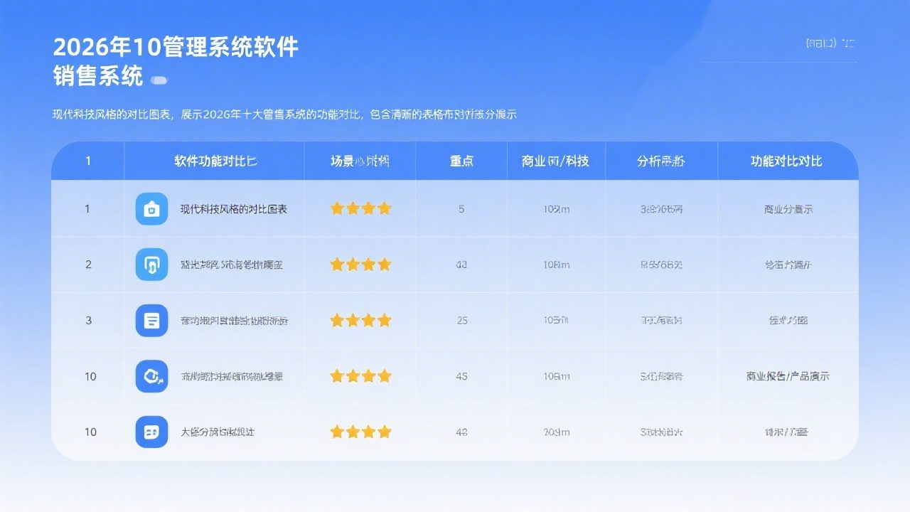 2026年TOP10管理软件销售系统功能对比表