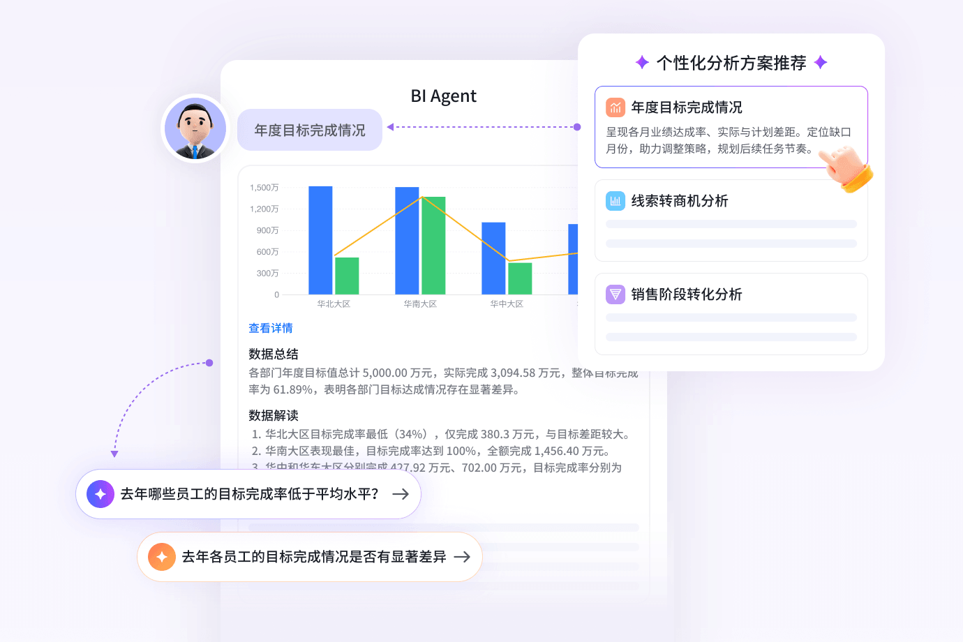 对话式AI数据分析功能界面截图