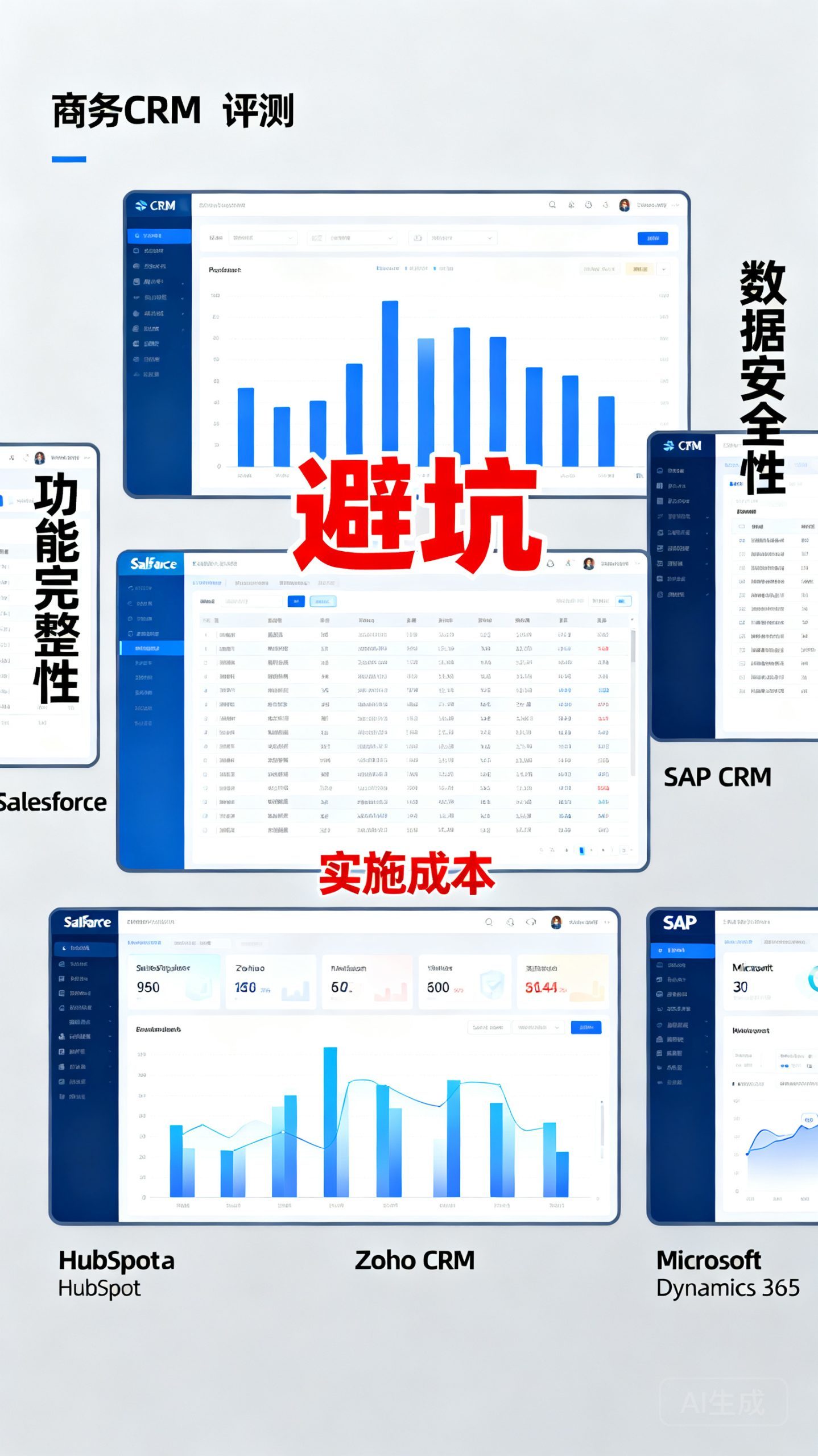 大中企业CRM选型避坑：Top5系统关键指标横向评测