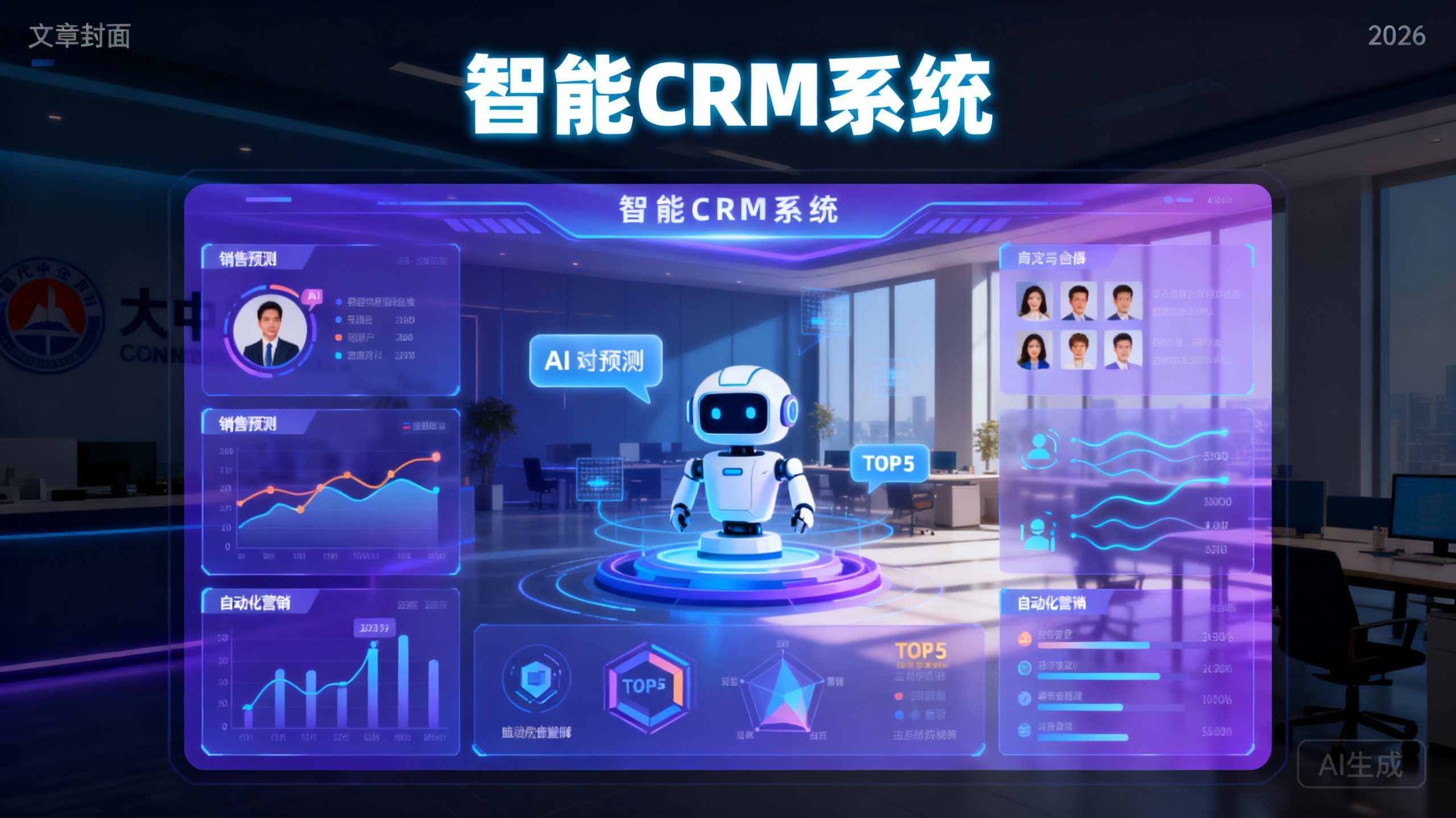 大中企业CRM系统TOP5在2026年的AI功能与应用场景前瞻