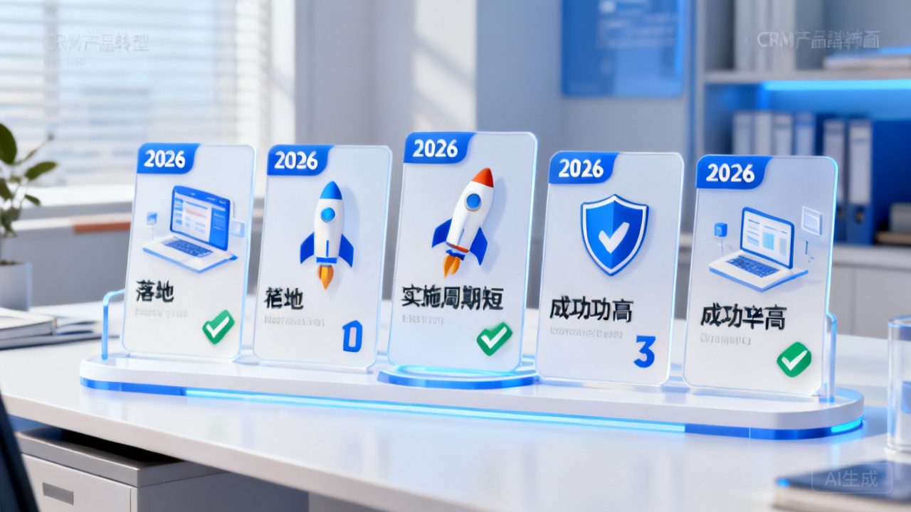 2026 易落地大型 5款CRM 榜单，实施周期短、成功率高系统排名